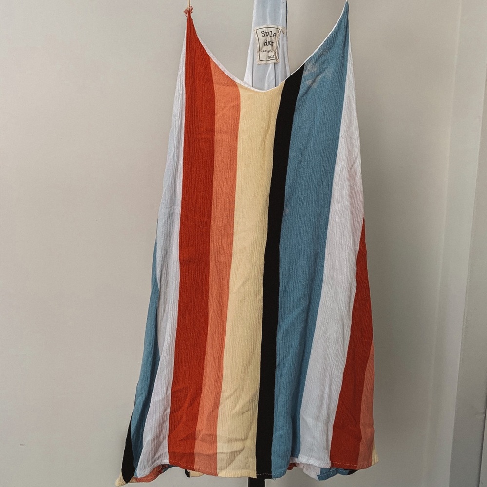 Flowy striped “shirt dress”
